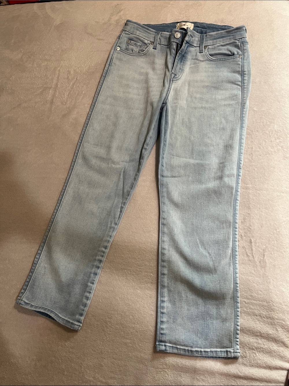 7 For All Mankind Light Blue Jimmie straight crop Cropped Ankle Jeans 30